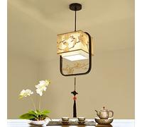 Nouveau Lustre Chinois, Simple Fer Forgé Tissu Gang Pendentif Lumière Véranda Restaurant Plafonniers Allée Carrée Suspension Lampe De Style Japonais Corridor Porche Hall D'entrée Petites Lampes