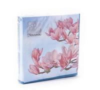 Nouveau Magnolia Blue Serviettes en Papier, Multicolore, 25 x 25