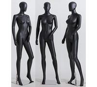 Nouveau Mannequin de vitrine de haute qualité féminin masculin beau abstrait noir avec nez et bouche en forme (Femme LF4-8 noir mat)