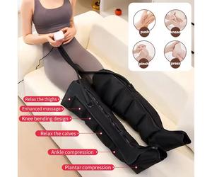 NOUVEAU Masseur de pieds à compression d'air par pressothérapie, bottes de récupération pour les jambes, machine de drainage lymphatique, physiothérapie relaxante, 6 chambres Lengthen