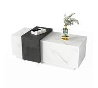 Nouveau matériau respectueux de l'environnement marbre placage optique table basse, modèle de marbre blanc classique, idéal