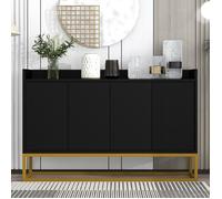 Nouveau matériau respectueux de l'environnement style minimaliste 4 portes buffet sans poignée buffet moderne pour salle à manger,