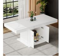 Nouveau matériau respectueux de l'environnement table à manger extensible, L140 180 * w80 * h76cm, table à manger avec espace