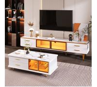 Nouveau matériau respectueux de l'environnement table basse, armoire TV, mobilier de salon modulaire, porte en verre trempé,