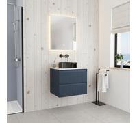 Nouveau meuble de salle de bain 60 cm, bleu foncé (CERAMIA-3DB60)