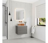Nouveau meuble de salle de bain 60 cm, gris foncé (CERAMIA-3DG60)