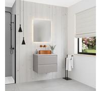 Nouveau meuble de salle de bain 60 cm, gris perle (CERAMIA-3LG60)