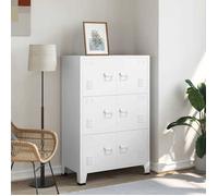 Nouveau Meuble Étagère à dossiers - BMD - Coffre de rangement industriel Blanc 75x40x115 cm Métal BELLE - VENTE FLASH2083857