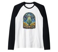 Nouveau Mexique Alien UFO Enlèvement Cactus sous Nuit Étoilée Manche Raglan