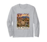Nouveau Mexique Aquarelle Paysage Sud-Ouest Voyage Design Manche Longue