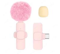 Nouveau Microphone Lavalier Sans Fil Portable Audio Vidéo Enregistrement Mini Microphone Pour Iphone Android Pc Caméra Téléphone De Jeu En Direct.Pink 1In1 Type-C.