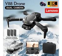 Nouveau mini drone Lenovo V88 5G 8K professionnel, photographie aérienne 4K HD, avion télécommandé pliable, quadricoptère jouet, cadeaux de drone 4K-Black-2S-1B
