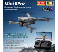 NOUVEAU Mini Drone RC 5 Pro avec Caméras HD 8K, WIFI 5G, Photographie, Hélicoptère Brushless, Évitement d'Obstacles, Quadricoptère Pliable RC Mini5 PRO-4K-1B