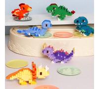 Nouveau mini mignon petit modèle de dinosaure, blocs de construction, petites particules, série animale de blocs de construction micro, jouet créatif amusant, ornement, cadeau d'entreprise/anniversair