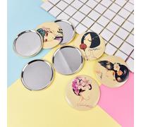 Nouveau Mini Miroir De Maquillage De Poche, Cosmétique Compact, Couleur Aléatoire, Diamètre 7cm 1 Pièces