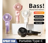 Nouveau mini ventilateur brumisateur portatif 2025, humidificateur à brouillard nanométrique portable, fonctionnant sur batterie rechargeable Blanc,noir,rose,VioletABS
