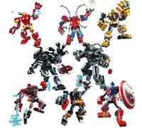 Nouveau modèle 2026 Briques de super-héros Marvel Thor Iron Man Thanos Figurine d'action compatible à assembler Blocs de construction Modèle décoratif KSZ1004
