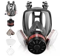Nouveau modèle 2026 Masque à gaz plein visage - Masque respirateur à gaz chimique réutilisable de survie nu ire avec filtre au charbon actif 6001cn et 40mm contre le gaz/la poussière/la vapeur/la f