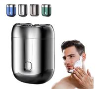 Nouveau modèle Mini rasoir électrique à double tête, rasoir électrique compact étanche rechargeable, mini rasoir électrique portable, rasage à double tête, mini rasoir électrique portable (Argent)