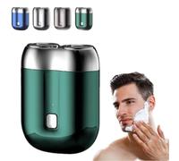Nouveau modèle Mini rasoir électrique à double tête, rasoir électrique compact étanche rechargeable, mini rasoir électrique portable, rasage à double tête, mini rasoir électrique portable (Vert)