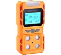 Nouveau Modèle Portable De Type Vocal Multi-Gaz,4 Détecteurs De Gaz Avec Grand Écran Lcd Numérique,Alimenté Par Batterie Au Lithium Rechargeable (Orange)