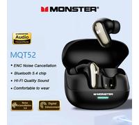 Nouveau Monster MQT52 TWS casque de jeu sans fil Bluetooth 5.4 HIFI stéréo musique écouteurs parlant suppression du bruit écouteurs BLANC