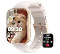 Nouveau Montre Connectée Femme, avec Appel Bluetooth 1.75" Smartwatch, avec SpO2, Suivi du Sommeil, Tension Artérielle, 24H Fréquence Cardiaque,100+ Sportifs, Podometre Android iOS Blanc cassé