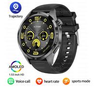 Nouveau Montre Intelligente Hommes 1.52 Pouces Hd Amoled Affichage Message Pousser Fréquence Cardiaque Sport De Plein Air Étanche Bluetooth Appel Pour Xiaomi.Black Silicone Belt.