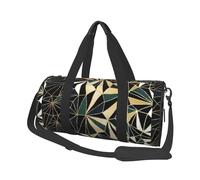 Nouveau Motif géométrique Art déco Vert émeraude et Or, Sac de Voyage de Grande capacité, Sac à Main Rond, Sac de Voyage de Sport, fourre-Tout, Sac de Fitness