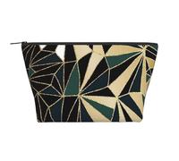 Nouveau Motif géométrique Art déco Vert émeraude et Or, Trousse de Toilette Trousse de Maquillage Sac à cosmétiques Trousse de Toilette de Voyage Portable