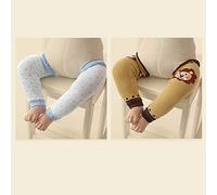 Nouveau-né Bébé Chaussettes Manches Chaussettes Leggings Enfants Chaussettes Bébé Long Coton Lâche Bouche Air Conditionné Chaussettes Moustiques Rampant Genouillères (Bleu+marron)