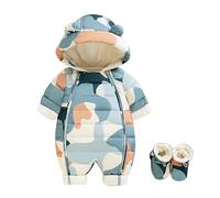 Nouveau-né bébé Dessin animé Barboteuse Fermeture éclair - à Manches Longues Grenouillère Salopette Pyjama volantées Onesies Floral Bowknot Combinaison à Capuche Bébé en Peluche