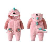 Nouveau-né bébé Dessin animé Barboteuse Fermeture éclair - à Manches Longues Manteaux Vêtements Outerwear Veste avec Pieds Et Ouverture Pratique Body Bébé Grenouillères avec Bonnet