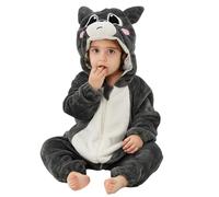 Nouveau-né bébé Dessin animé Barboteuse Une pièce à Manches Longues Ours Oreille Grenouillère Salopette Pyjama avec Pieds Et Ouverture Pratique Barboteuse à Capuche en Forme d'animal