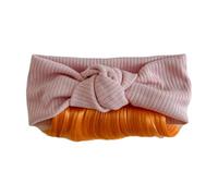 Nouveau-né Bébé Fille Patchwork Bowknot Bandeau et Perruques Attrayant Petite Fille Bandeau avec Perruques Chapeau en Coton pour Filles