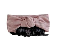 Nouveau-né Bébé Fille Patchwork Bowknot Bandeau et Perruques Attrayant Petite Fille Bandeau avec Perruques Chapeau en Coton pour Filles