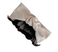 Nouveau-né Bébé Fille Patchwork Bowknot Bandeau et Perruques Attrayant Petite Fille Bandeau avec Perruques Chapeau en Coton pour Filles