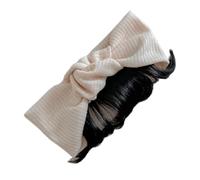 Nouveau-né Bébé Fille Patchwork Bowknot Bandeau et Perruques Attrayant Petite Fille Bandeau avec Perruques Chapeau en Coton pour Filles