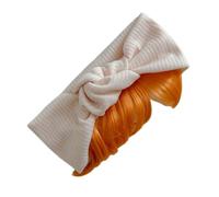 Nouveau-né Bébé Fille Patchwork Bowknot Bandeau et Perruques Attrayant Petite Fille Bandeau avec Perruques Chapeau en Coton pour Filles