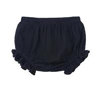 Nouveau-né bébé Filles garçons Solides Printemps été Shorts vêtements à Volants (Black, 6-12 Months)