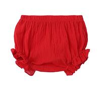 Nouveau-né bébé Filles garçons Solides Printemps été Shorts vêtements à Volants (Red, 0-6 Months)