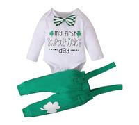 Nouveau-né bébé garçon vêtements de la Saint-Patrick Tenue Lettre Impression Barboteuse avec Pantalon 2 pièces Ensemble de Tenues