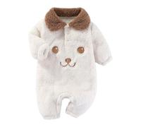 Nouveau-né bébé garçons Filles Barboteuse en Peluche de Couleur Unie avec Poches Manteau Épais Barboteuse Coupe-Vent Coton Super Doux avec accès Facile Bébé Animal Barboteuse Tout-Petit