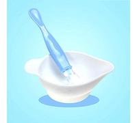 Nouveau-Né Bol Cuillère Set Silicone Cuillère Douce 6-18 Mois Bébé Petit Bol Petite Cuillère Supplément Alimentaire Bol Bleu
