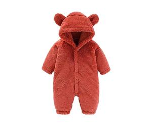 Nouveau-né Infantile bébé garçons Filles Habit de Neige Manteau d'hiver Ours Solide Chaud Polaire à Capuche Barboteuse Combinaison Tenues Combinaison Pyjama Loup