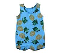 Nouveau-né Manches Courtes Baseball Imprimé Mignon Ha Couleur Unie Triangle Vêtements Amour Imprimé Mignon Fleurs Body Manches Courtes Bleu, bleu, 6-12 mois