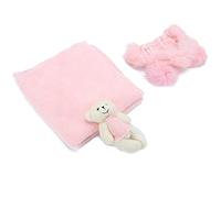 Nouveau-né Wrap Tenue de photographie pour bébé Doux pour la peau Chapeau de bébé Ensemble de poupée ours pour nouveau-nés garçons filles 0 1 mois Tissu tricoté en coton 39x180 cm (chapeau + écharpe