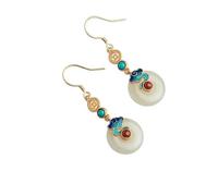 Nouveau nuage de bon augure chinois paix boucle boucles d'oreilles-élégant émail boucles d'oreilles pour Cheongsam & Hanfu, cadeau pour elle