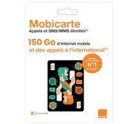 Nouveau Orange mobicarte Zen 150 go appels et SMS/MMS illimités +2h appels internationaux