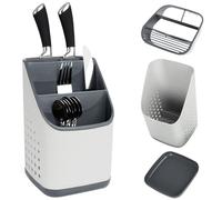 NOUVEAU organisateur de couverts porte-ustensiles de cuisine gris clair égout...